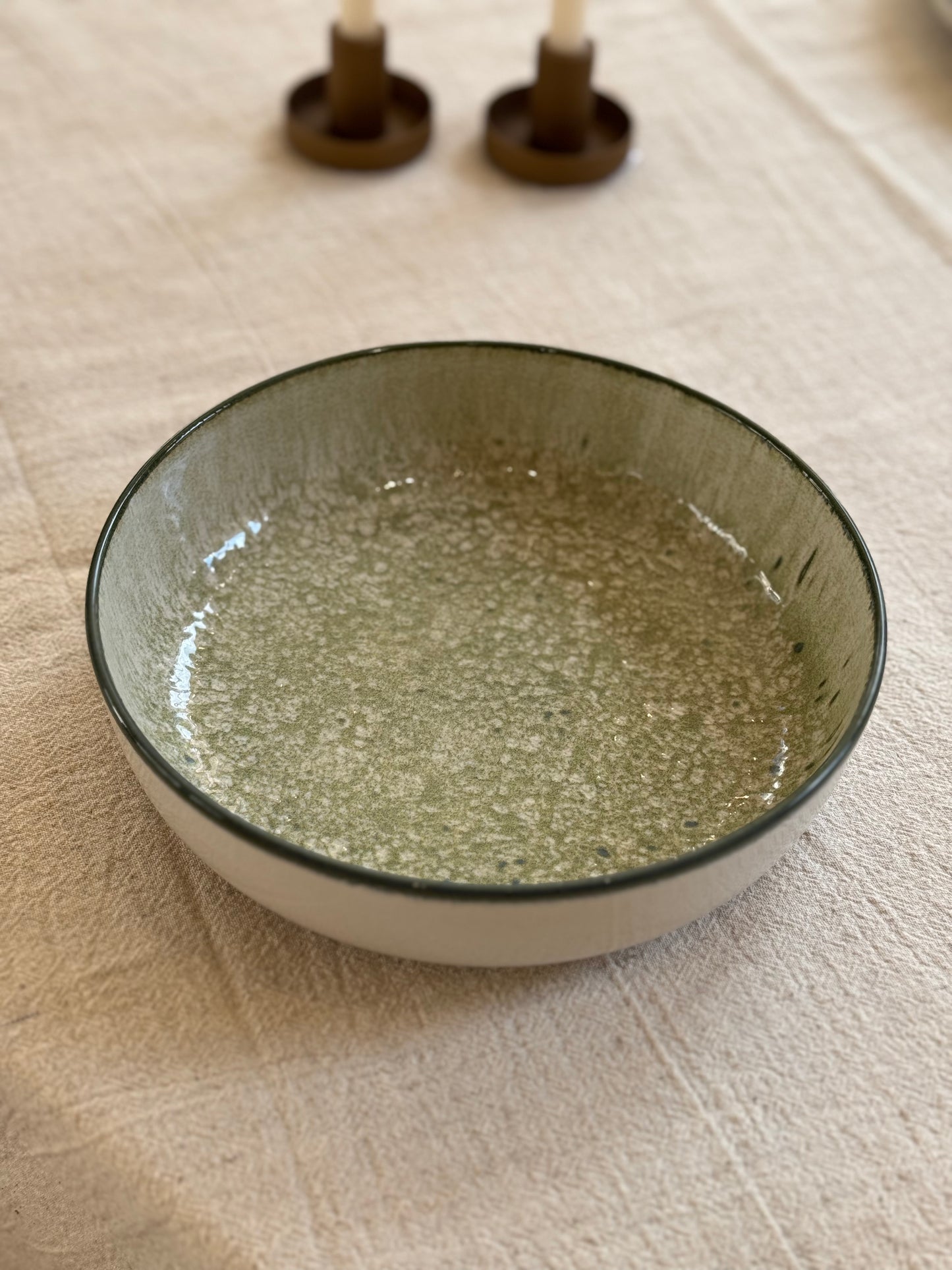 Assiette creuse grès, GRAVEL vendues par 2