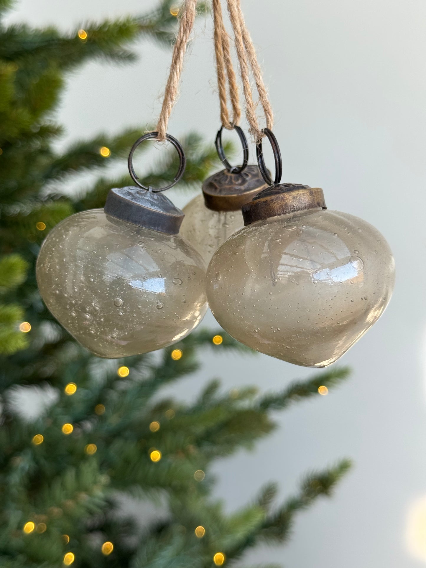 Boule goutte gris fumé x3