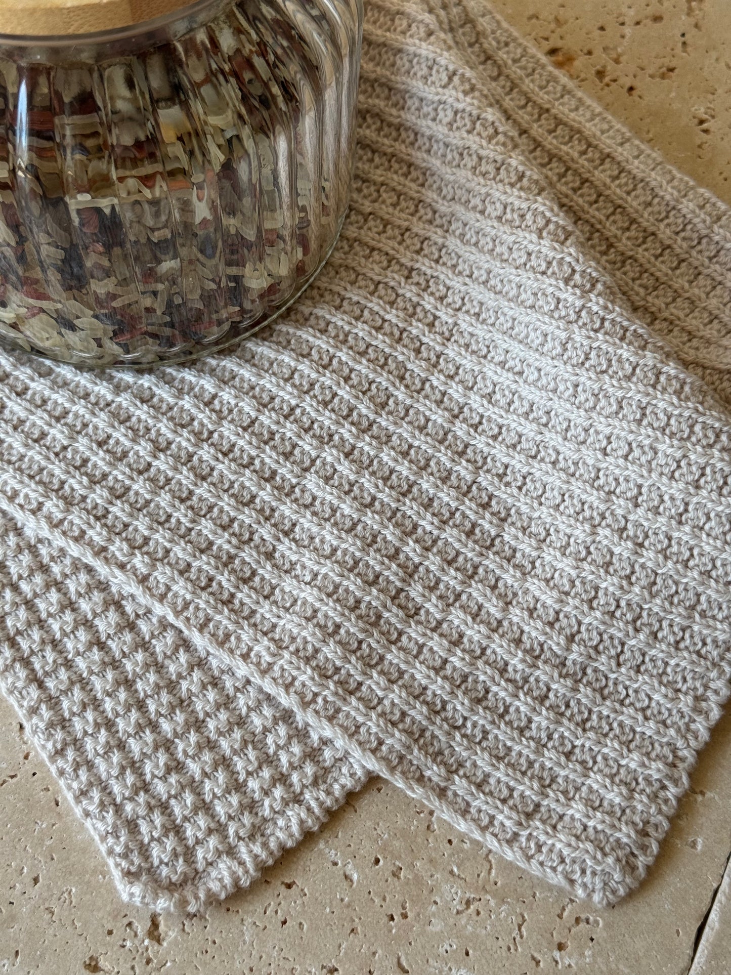Essuie-main TRICOT crème