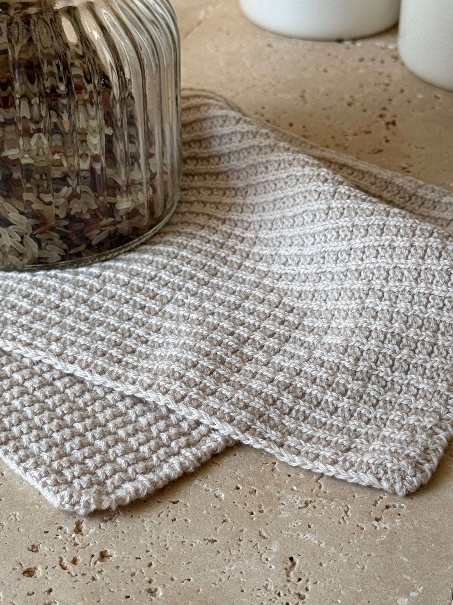Essuie-main TRICOT crème