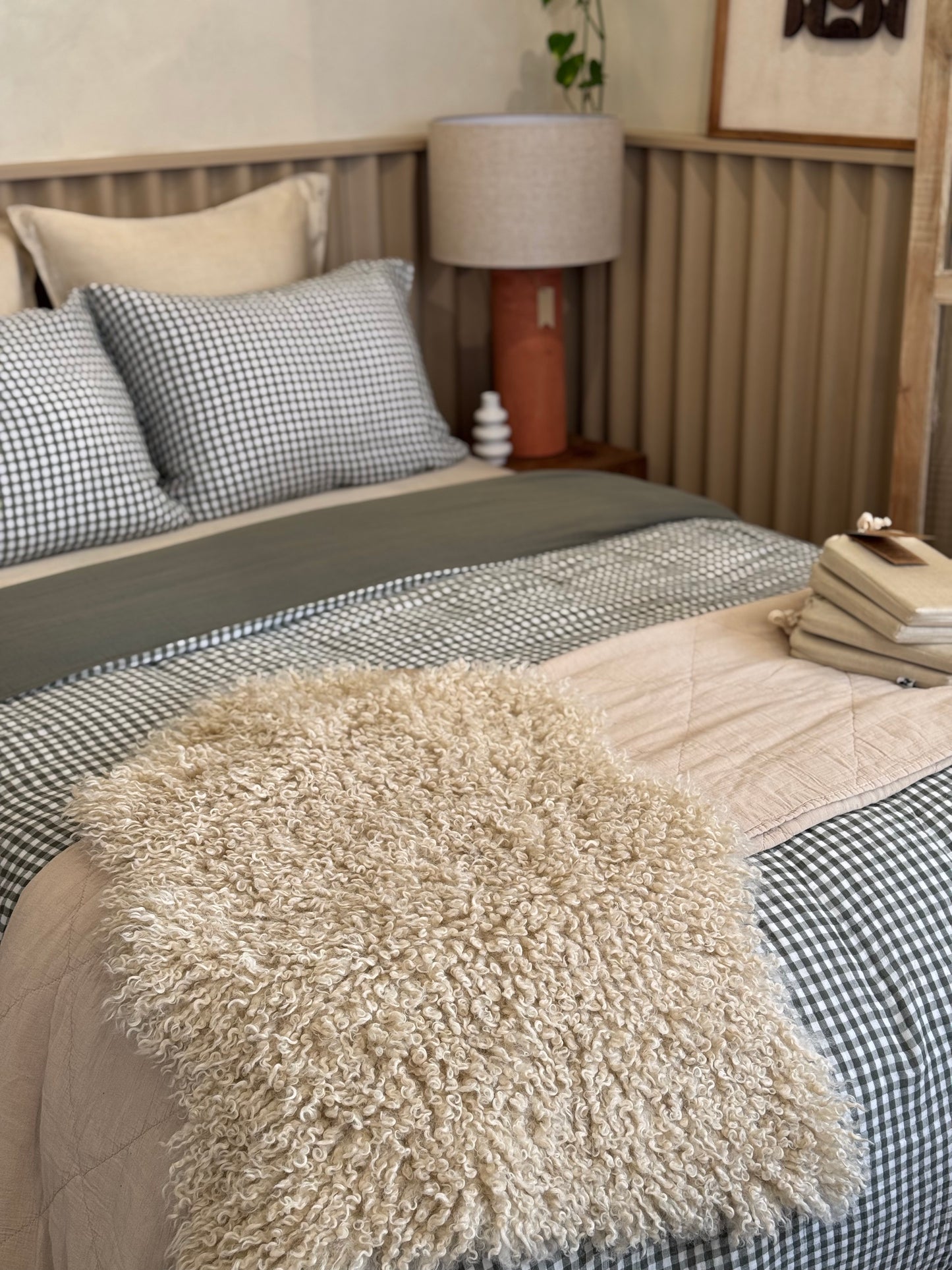 Housse de couette kaki, VICHY