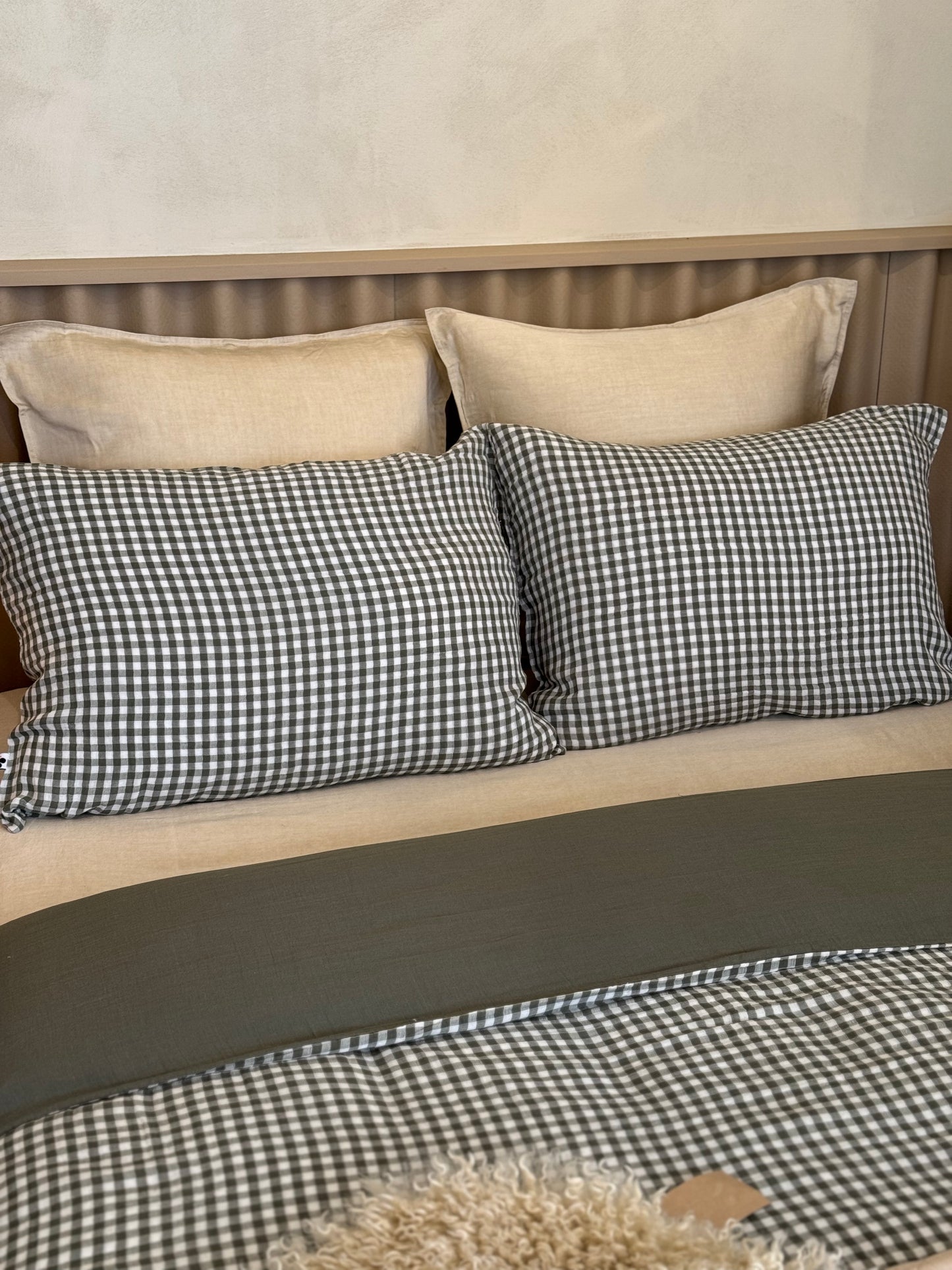 Housse de couette kaki, VICHY
