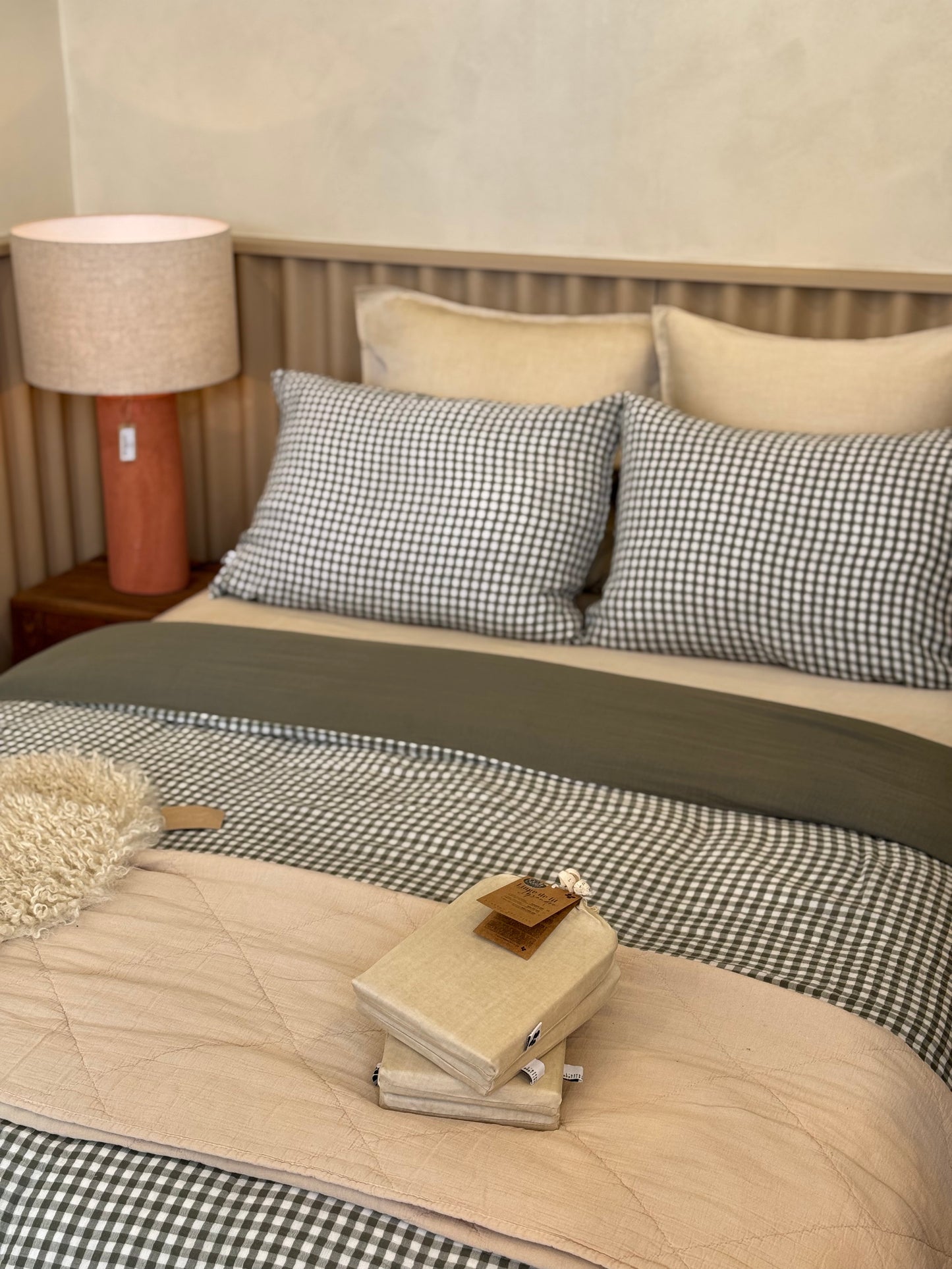 Housse de couette kaki, VICHY