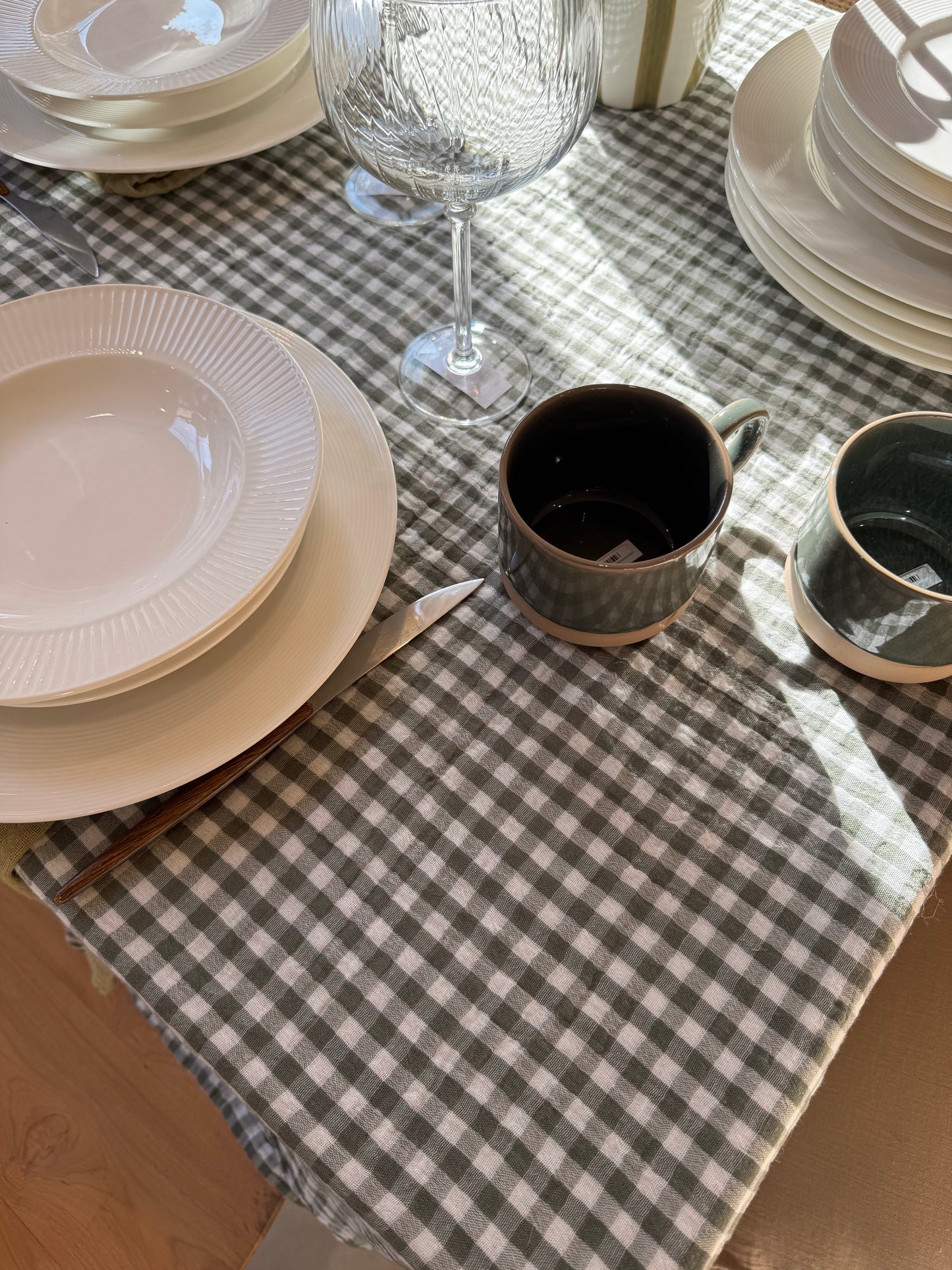 Nappe 150x350 cm gaze de coton, VICHY
