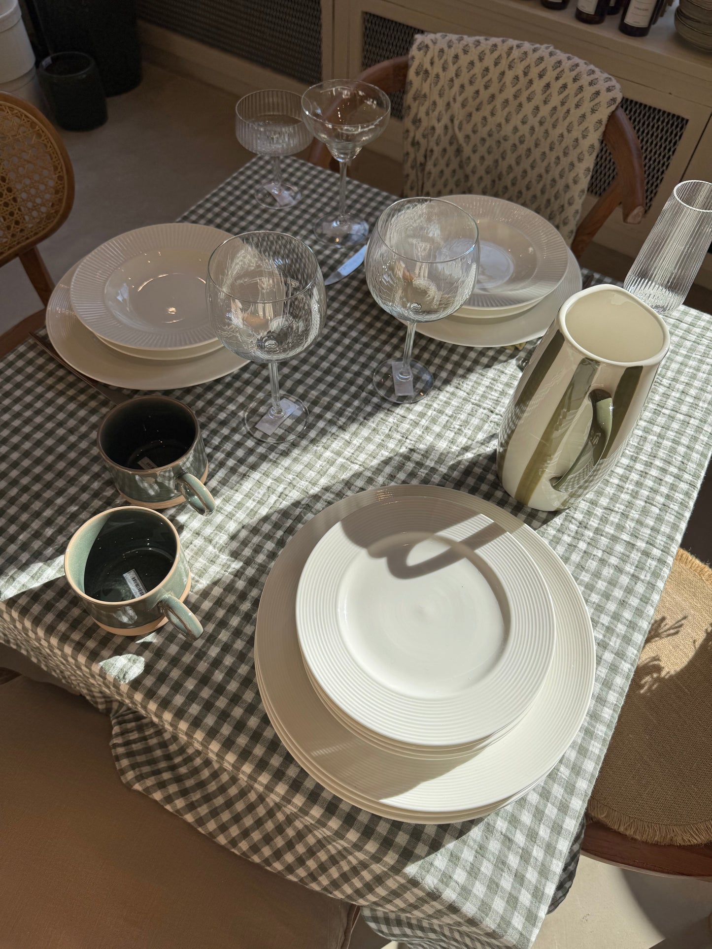 Nappe 150x350 cm gaze de coton, VICHY