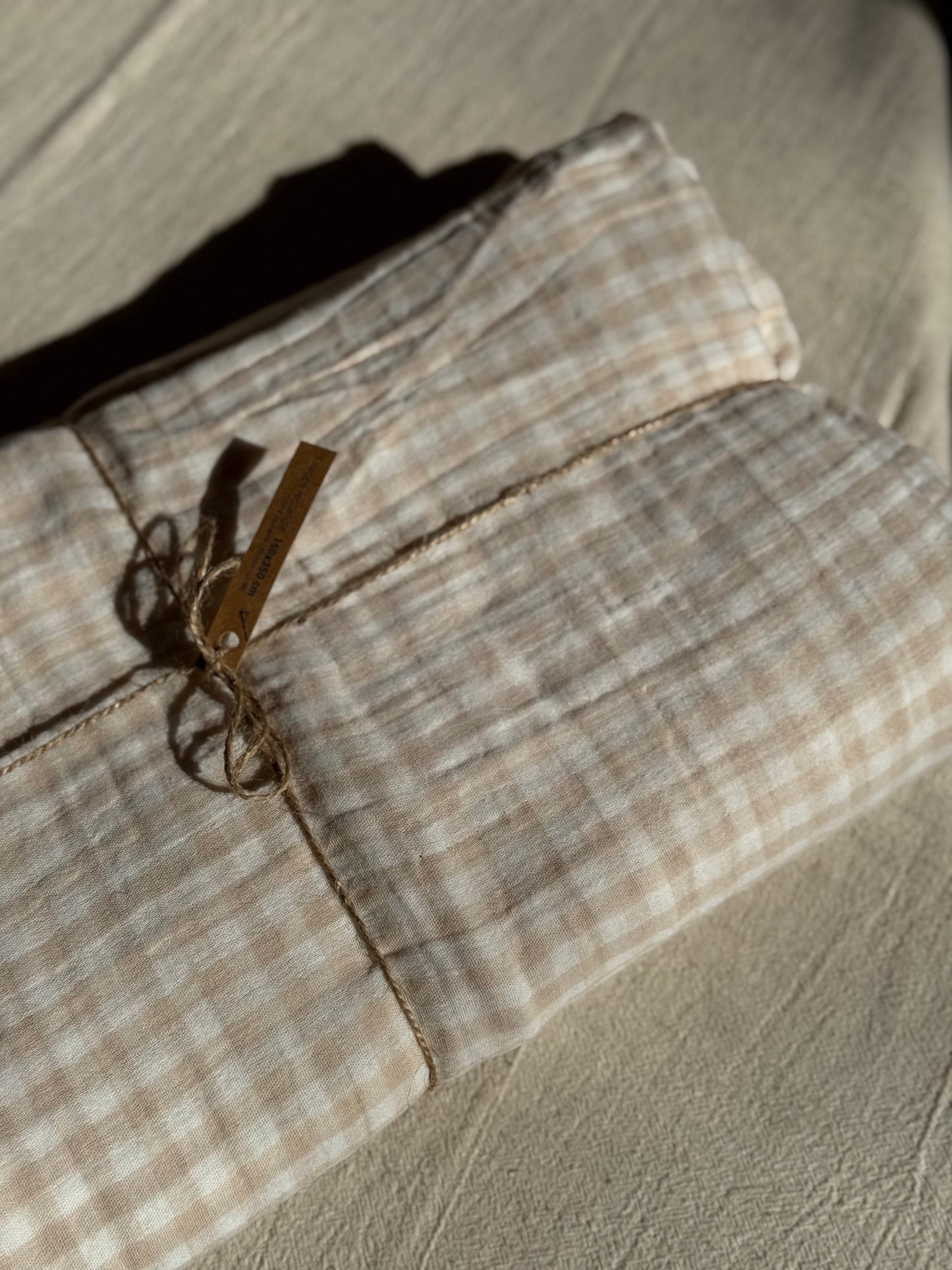 Nappe 150x350 cm gaze de coton, VICHY