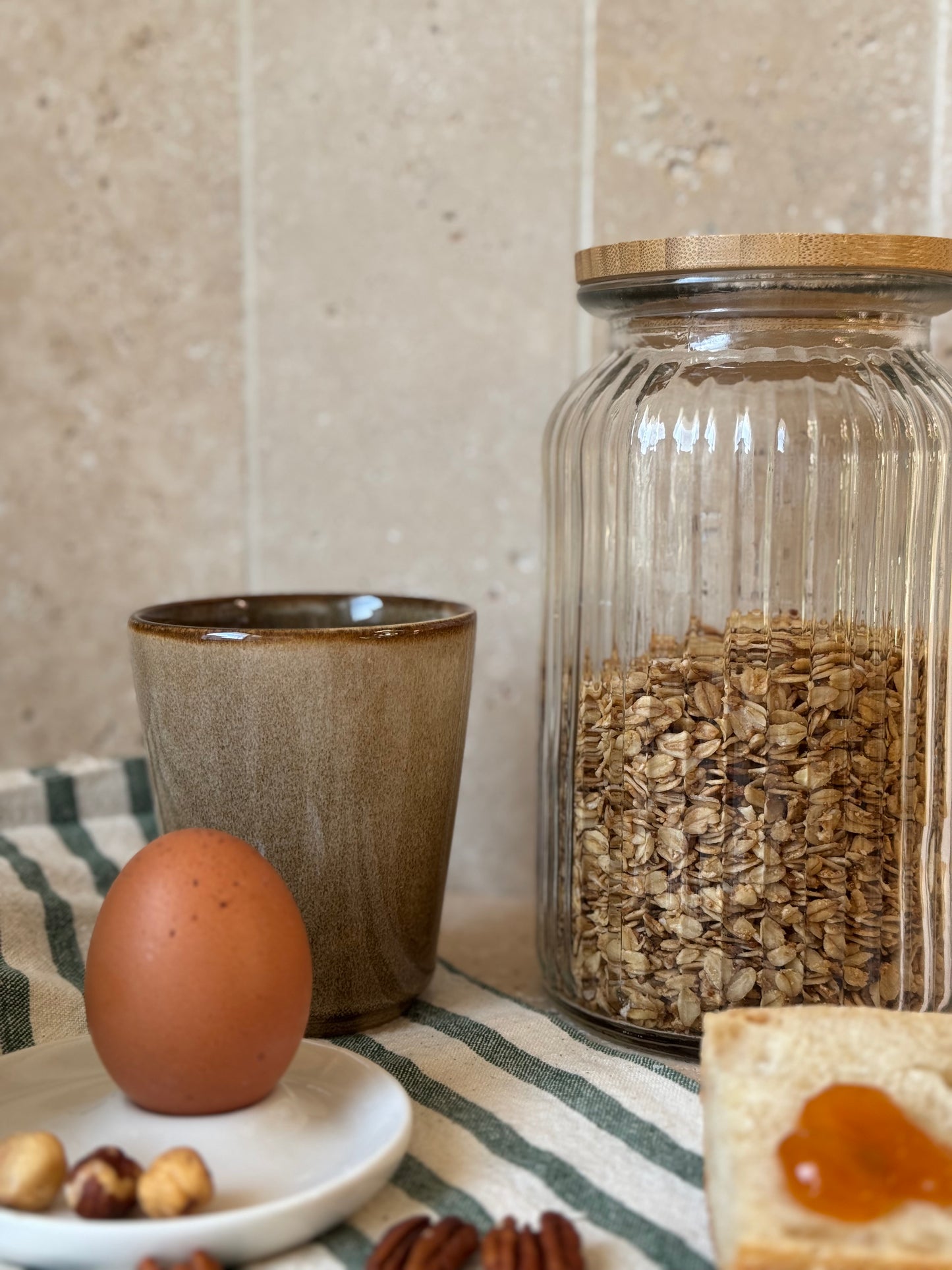 Pot rangement, VERRE STRIÉ