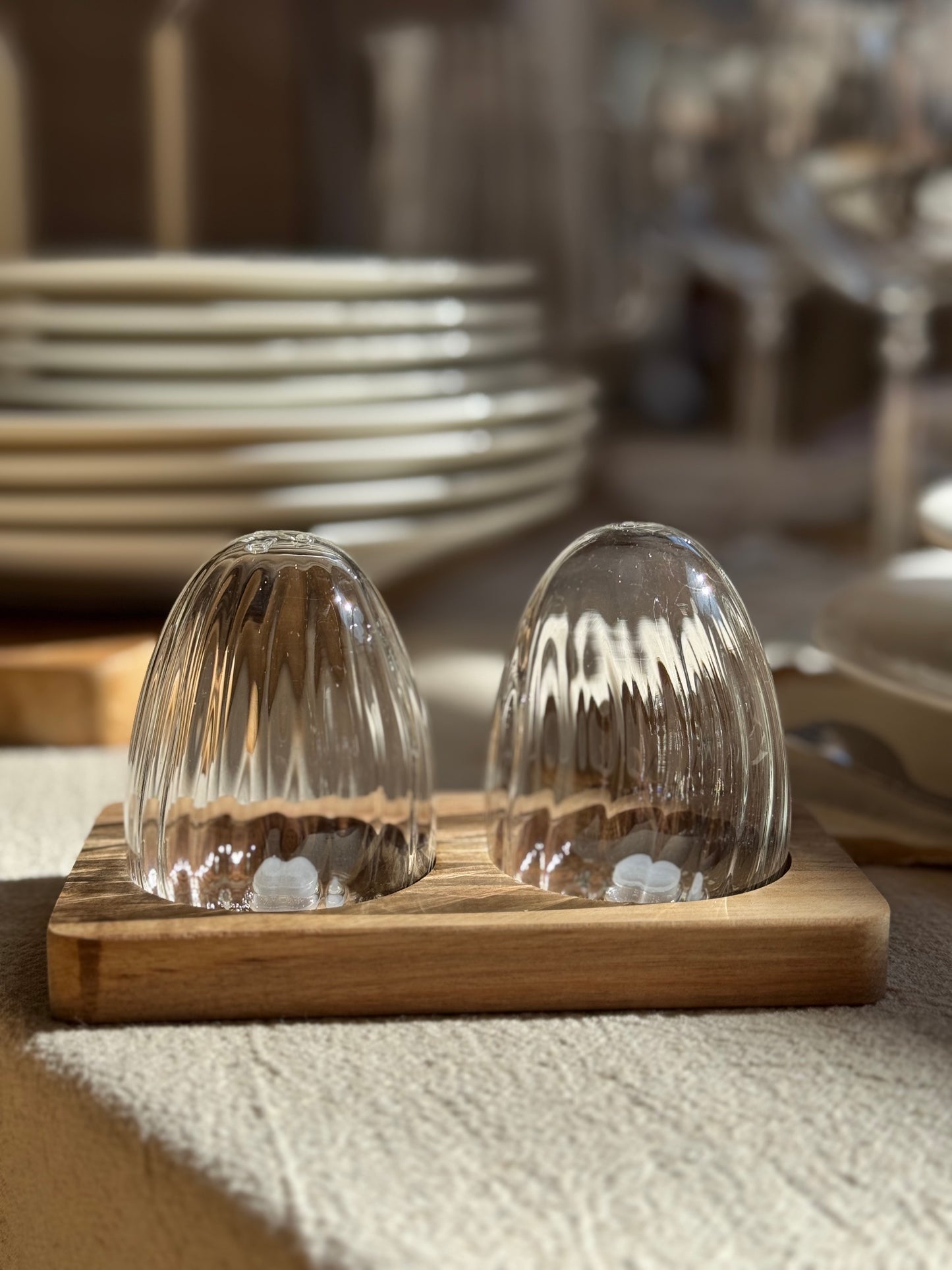 Salière / poivrière , verre OVAL