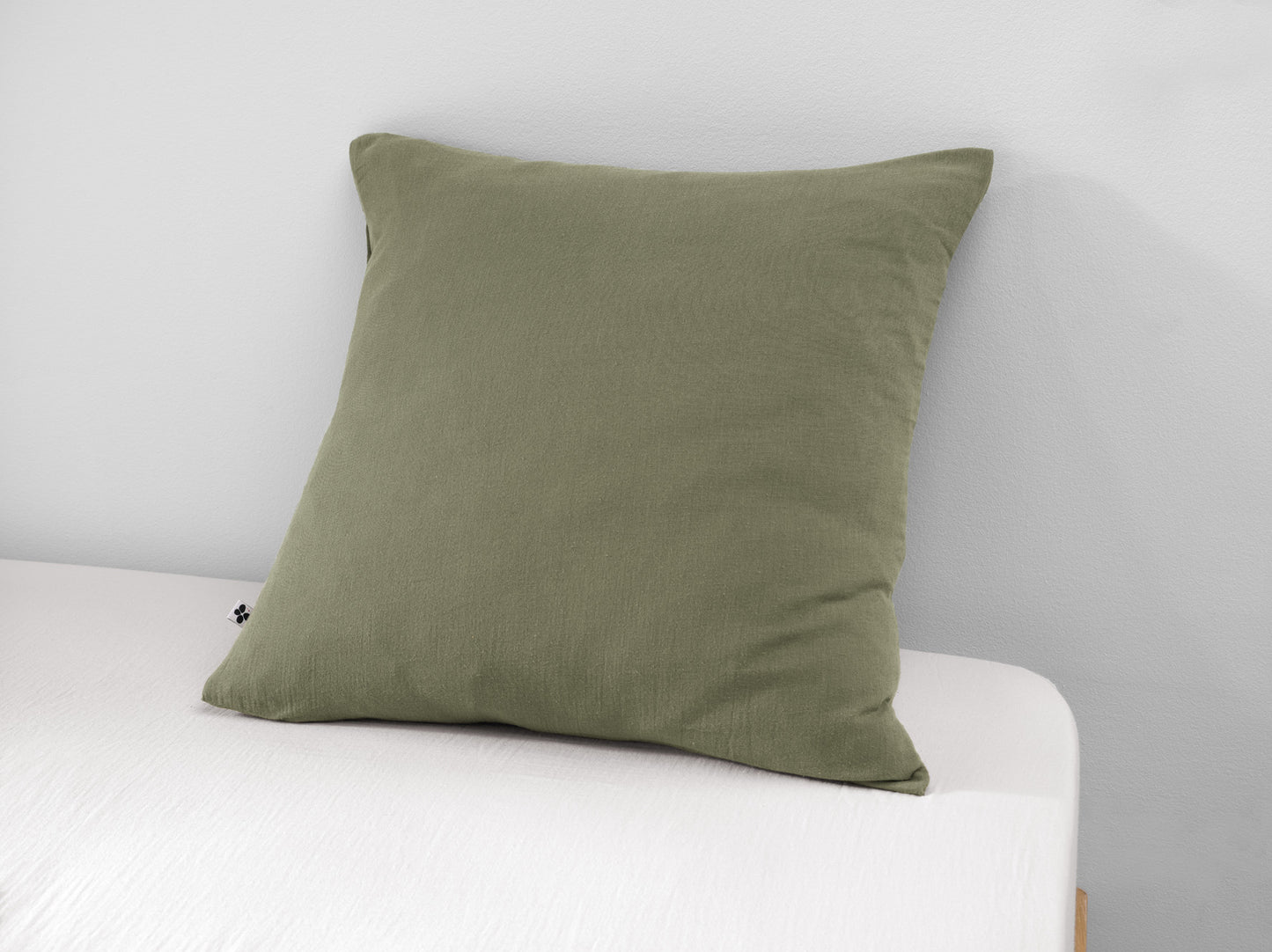 Taie d'oreiller kaki unie, GAZE DE COTON