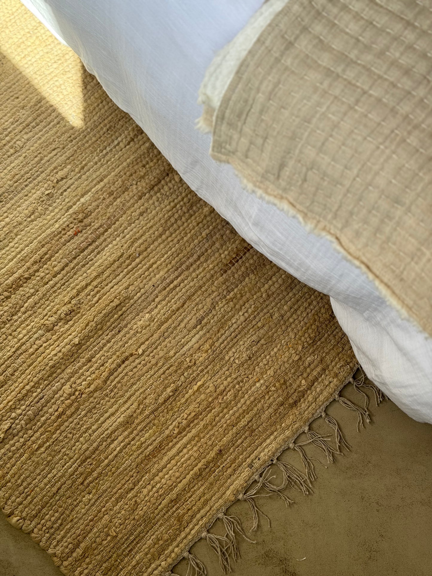 Tapis runner en coton, NATUREL