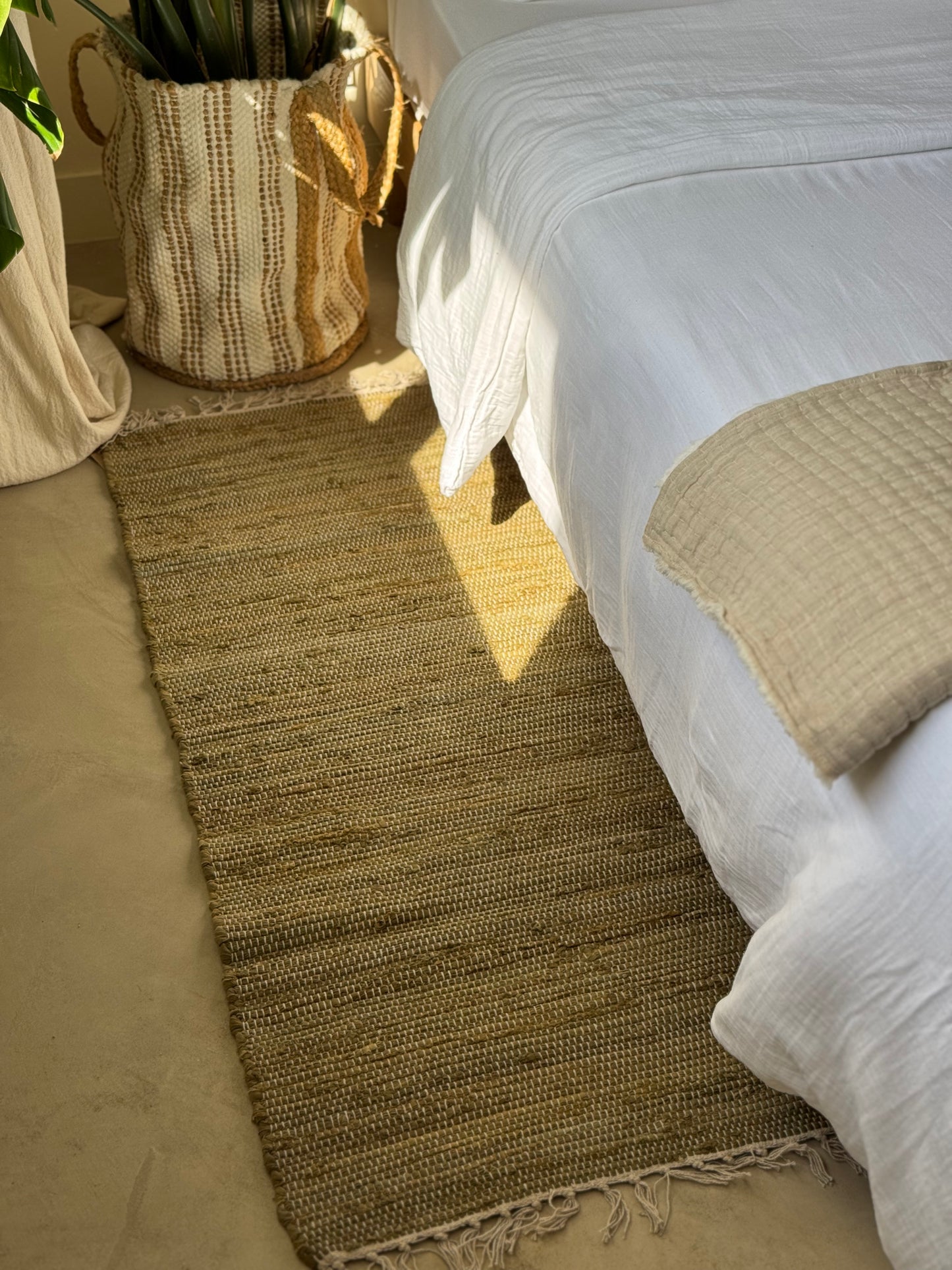 Tapis runner en coton, VERT