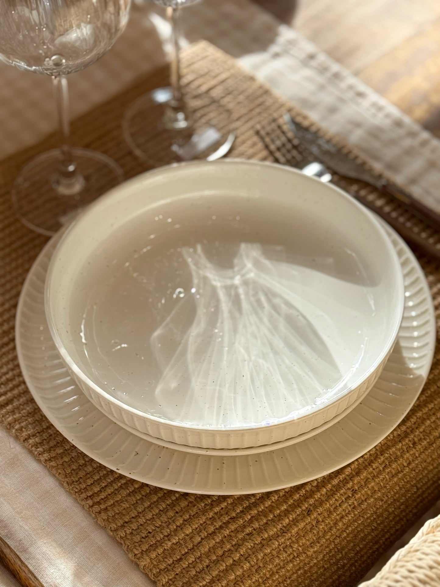 Assiette à dîner blanche, par 4 IMA