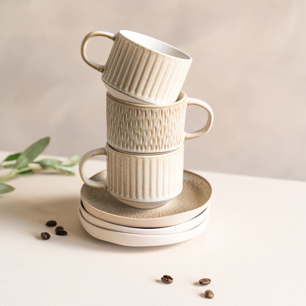Tasse à expresso beige, MIKI vendue par 4