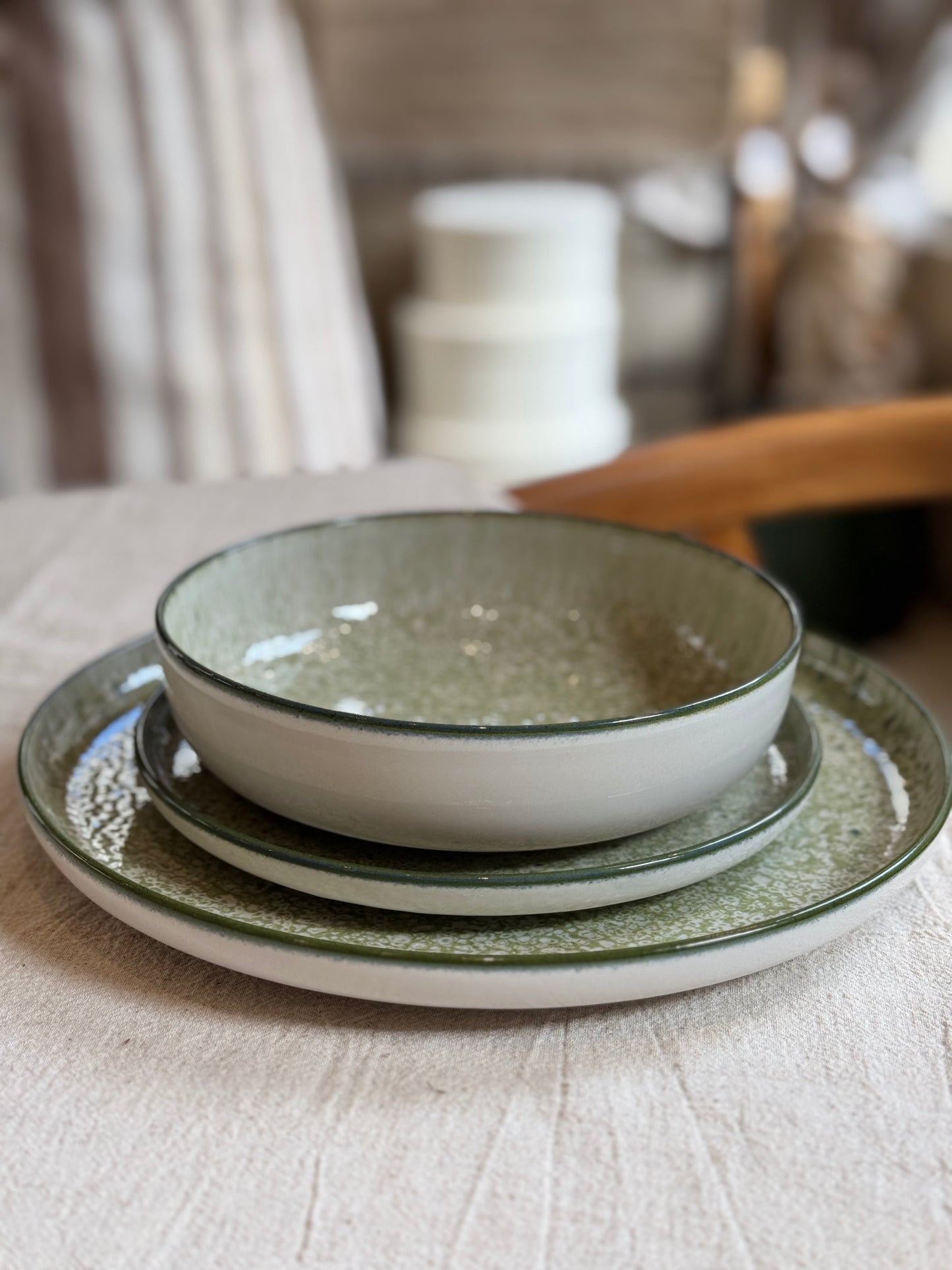 Assiette à dîner grès, GRAVEL vendue par 2