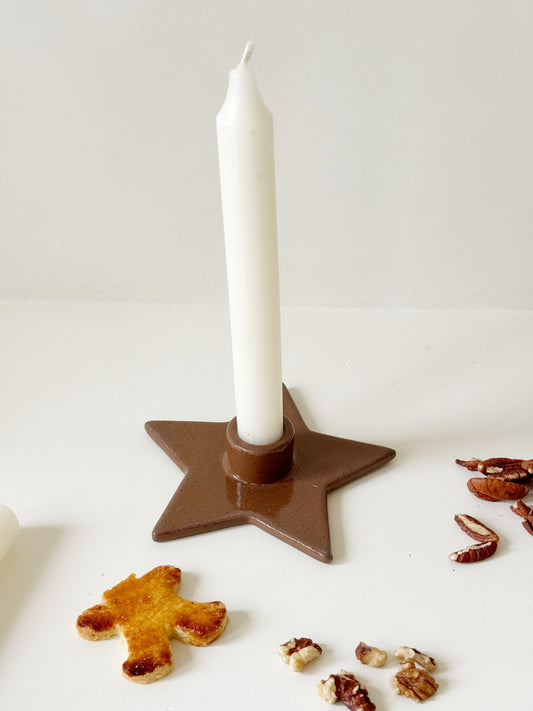 Bougeoir marron - STELLA