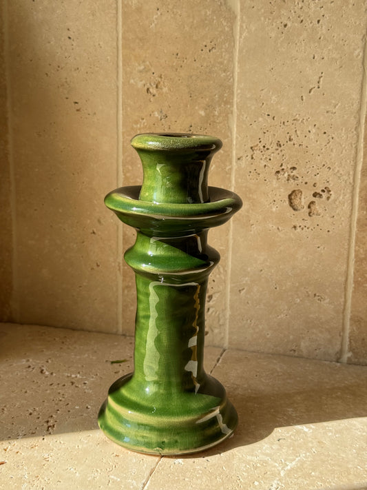Bougeoir en grès vert, GREEN