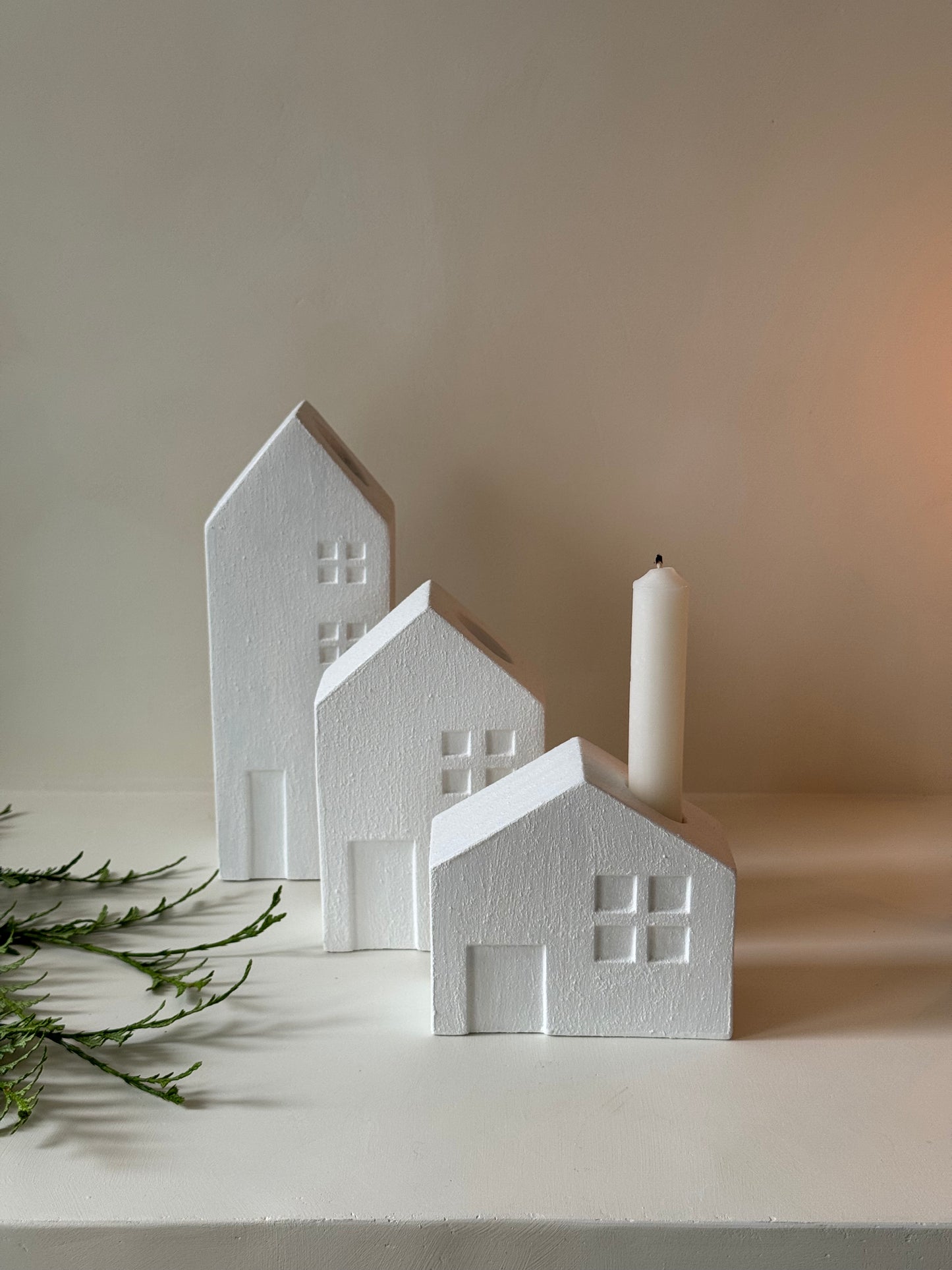 Bougeoir maison - BLANC