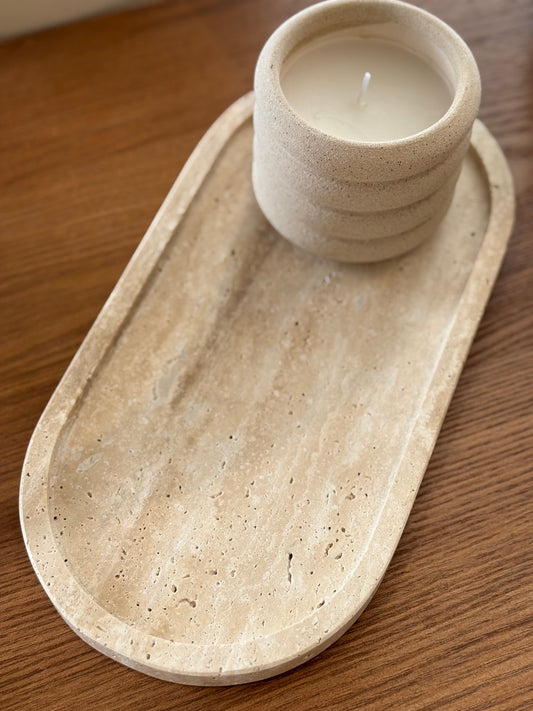 Bougie céramique beige clair, IRIS