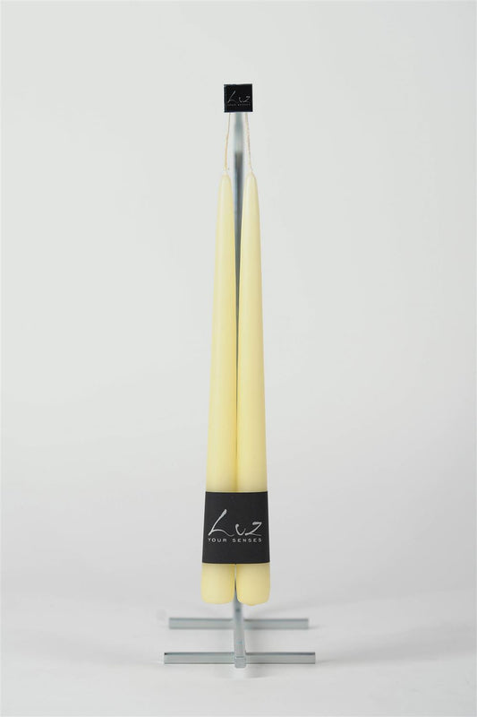 Bougies chandelles jaune beurre