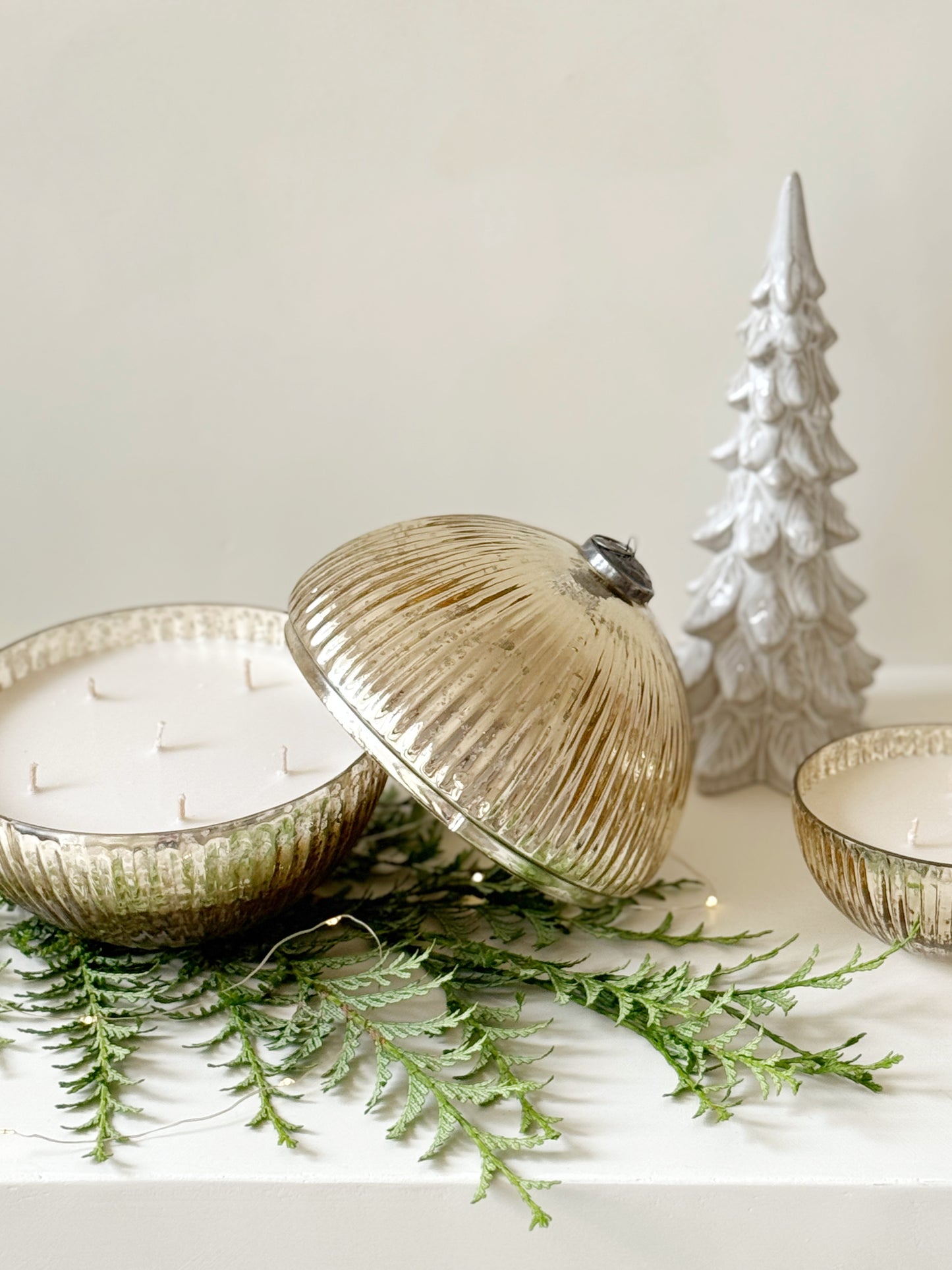 Bougie boule de noël - STRIÉES