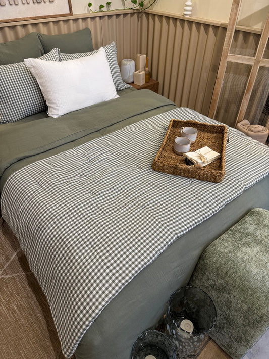 Bout de lit 90x200 cm, VICHY KAKI
