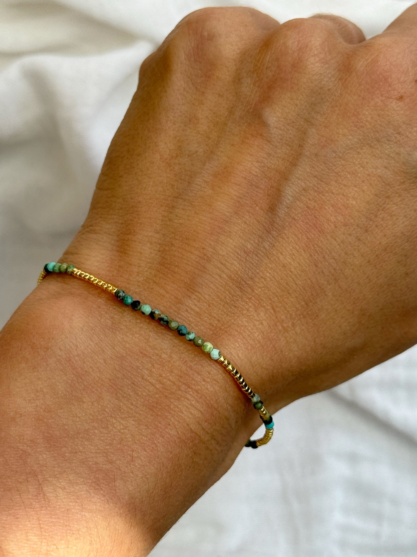 Bracelet doré et turquoise, LOLA
