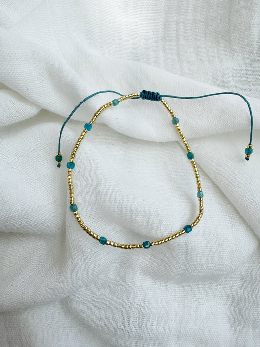 Bracelet doré et bleu, LOU