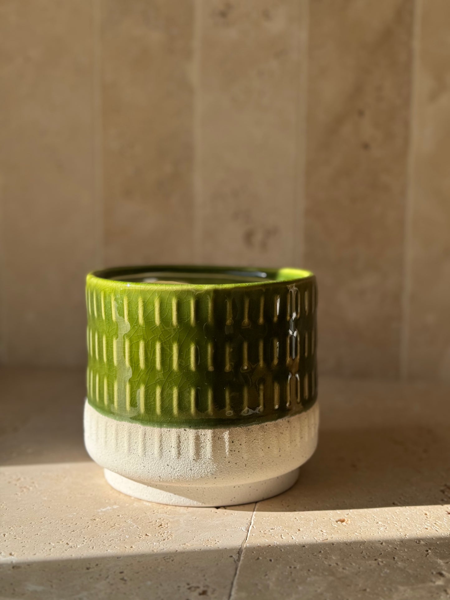 Cache-pot vert & blanc, CASA