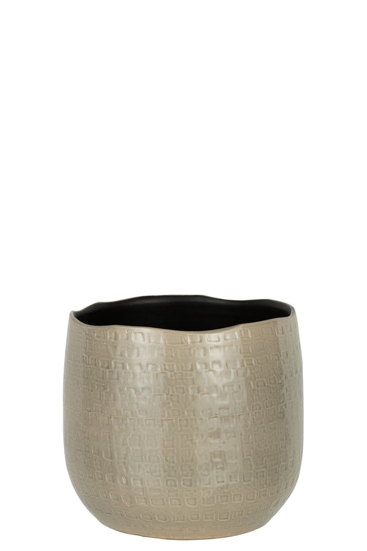 Cache-pot gris clair - ROBY