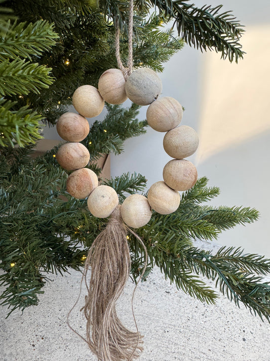 Couronne perles bois x2