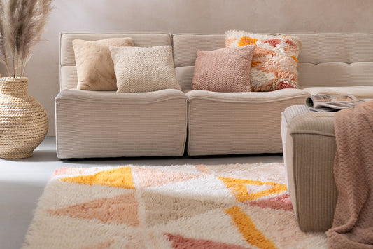 Coussin beige clair 45x45 cm, FLUFFY