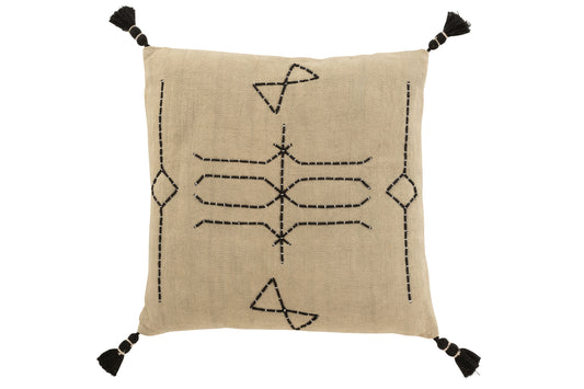 Coussin beige et noir - IMANI