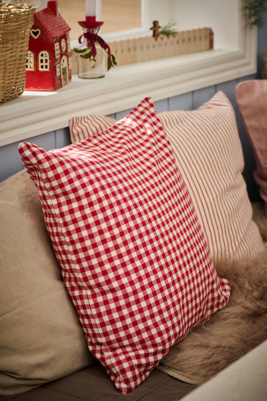 Coussin vichy rouge