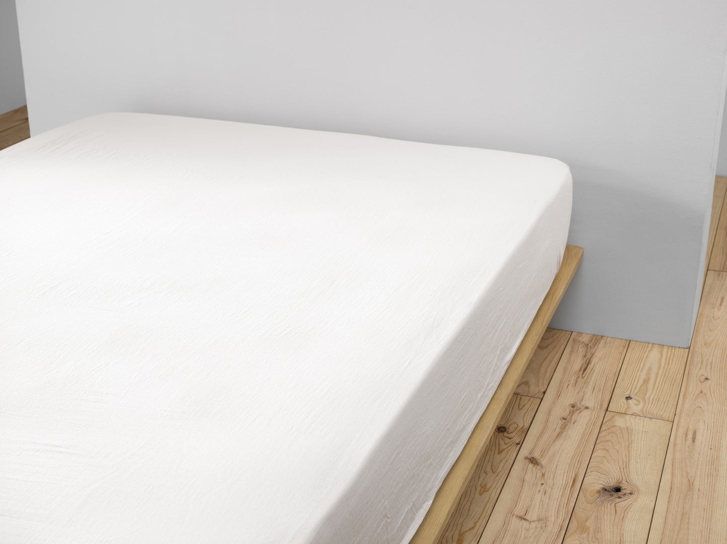 Drap housse blanc uni, GAZE DE COTON