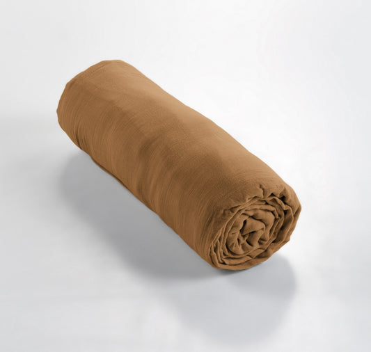Drap housse camel, GAZE DE COTON