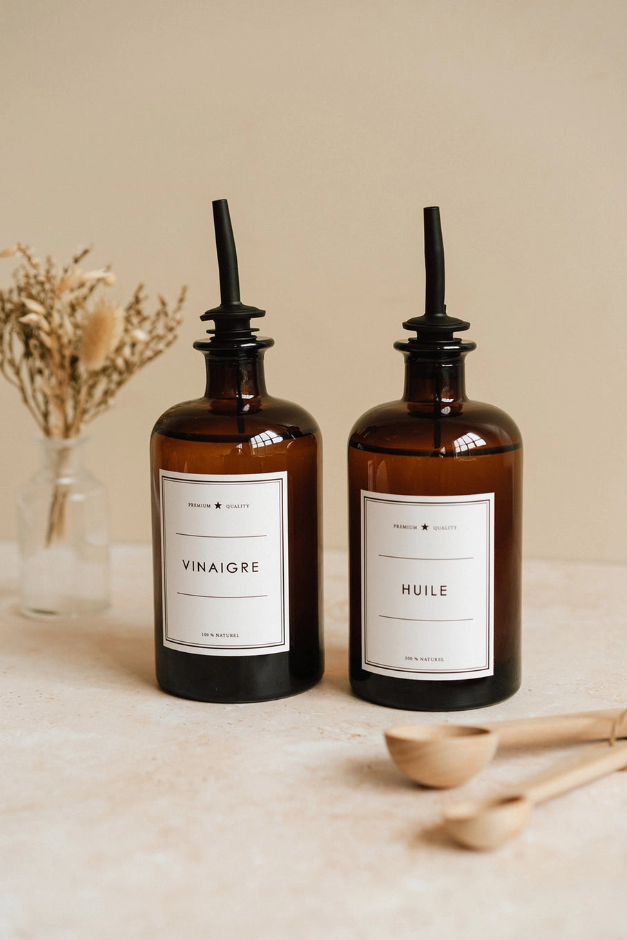 Flacon ambré, VINAIGRE