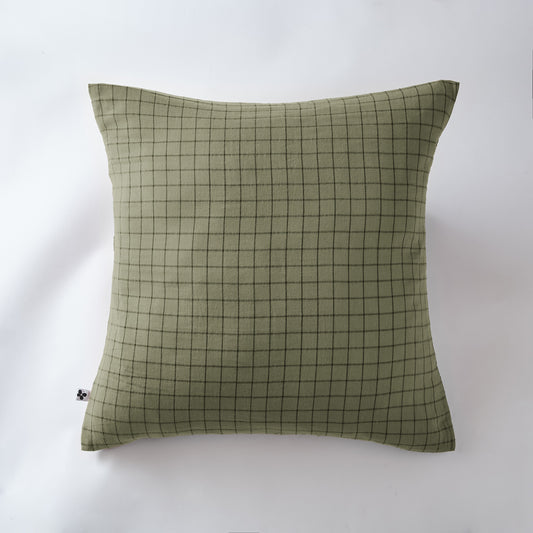 Taie d'oreiller kaki mix, GAZE DE COTON