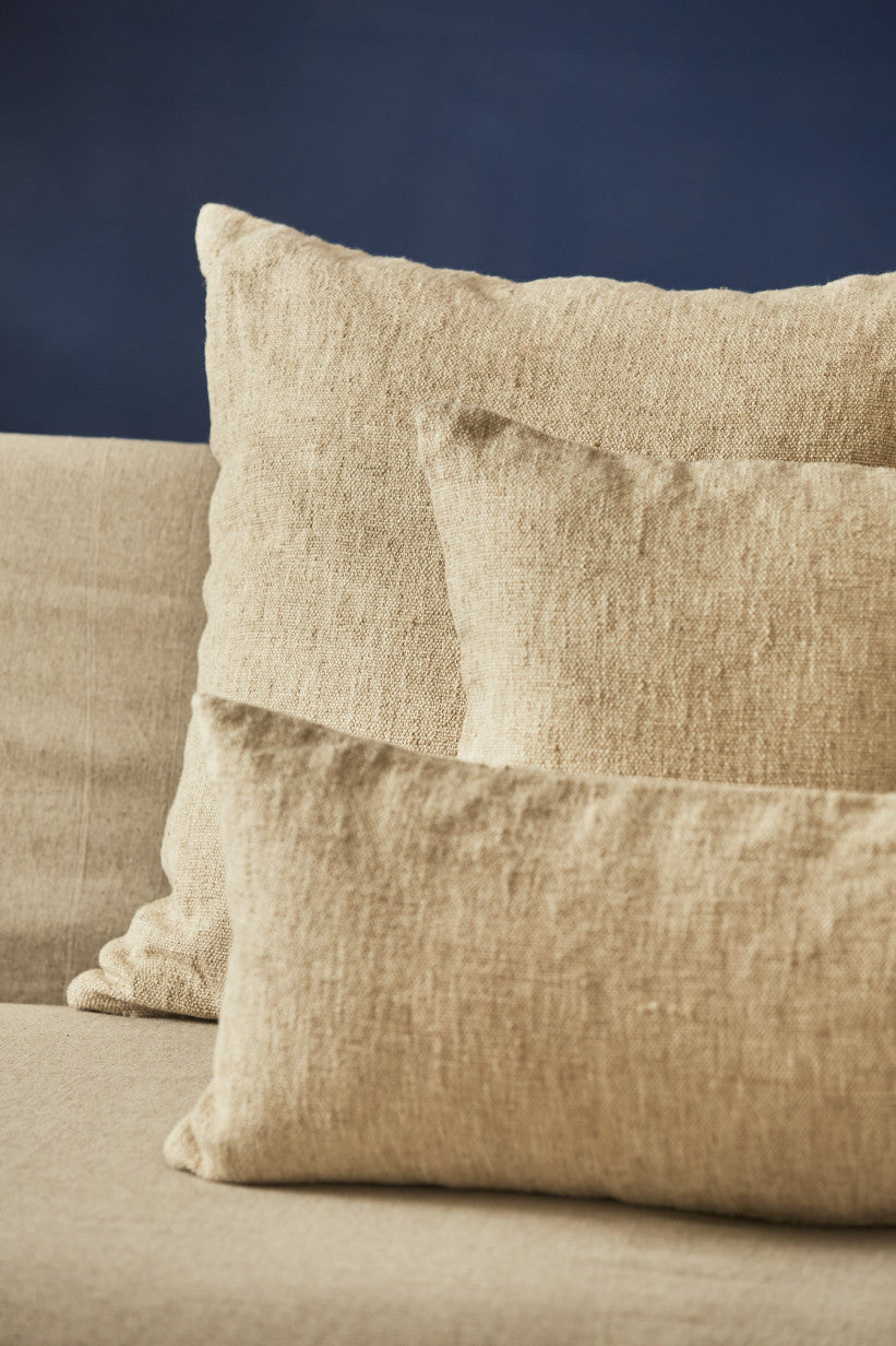 Housse de coussin 30 x 60 cm beige chiné ARGA
