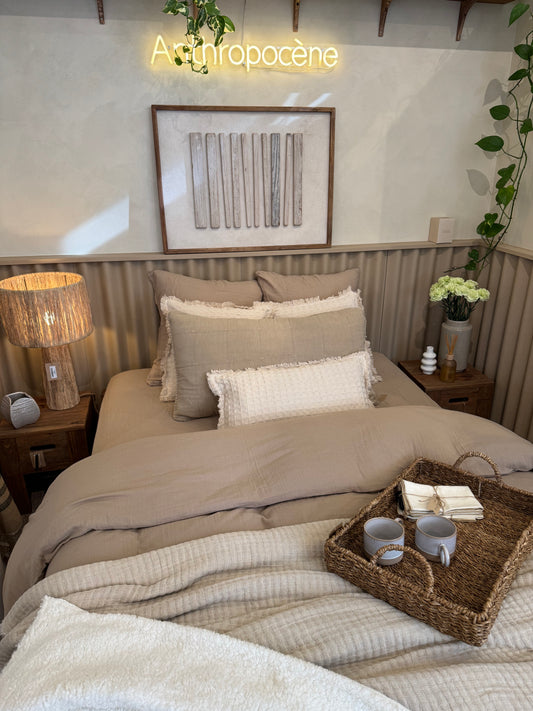 Housse de couette ficelle, GAZE DE COTON