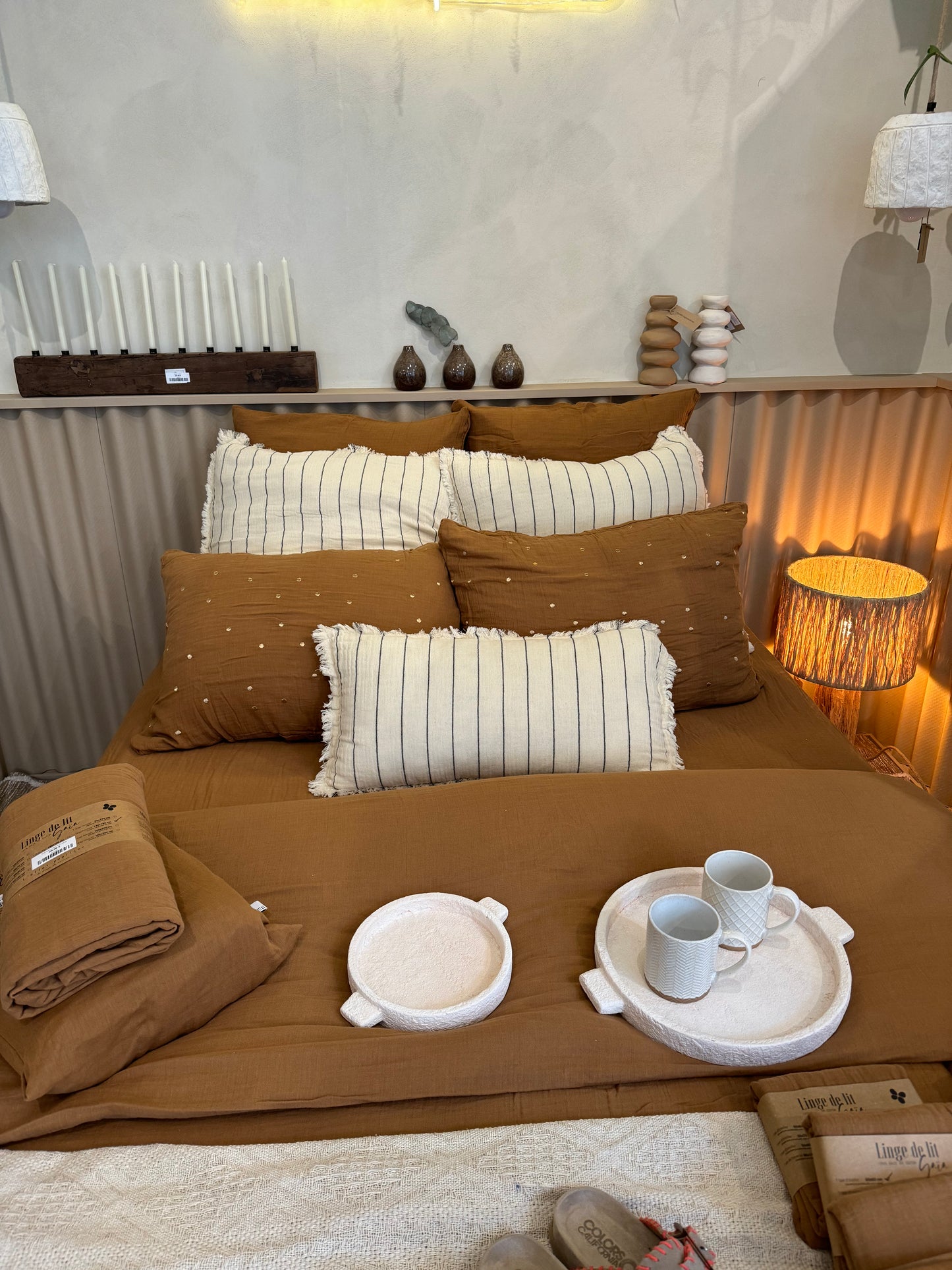 Housse de couette camel, GAZE DE COTON