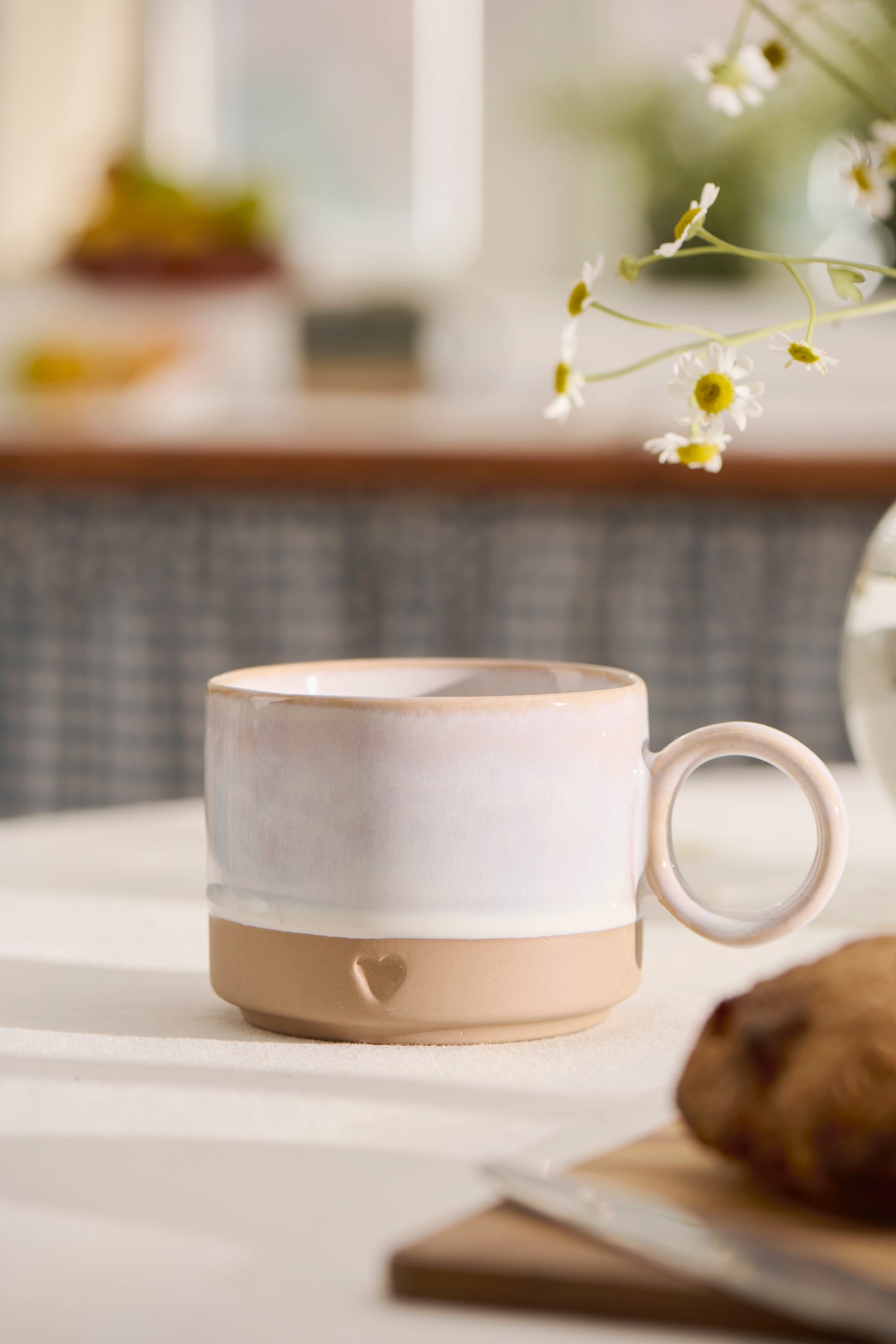 Mug en grès blanc, HEART