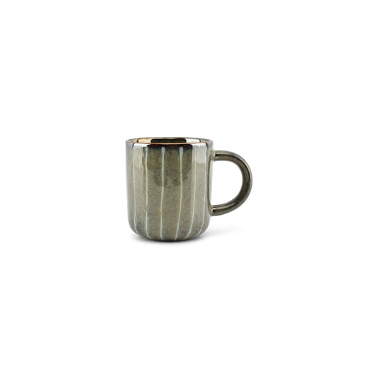 Mug en grès vert, RAYURES