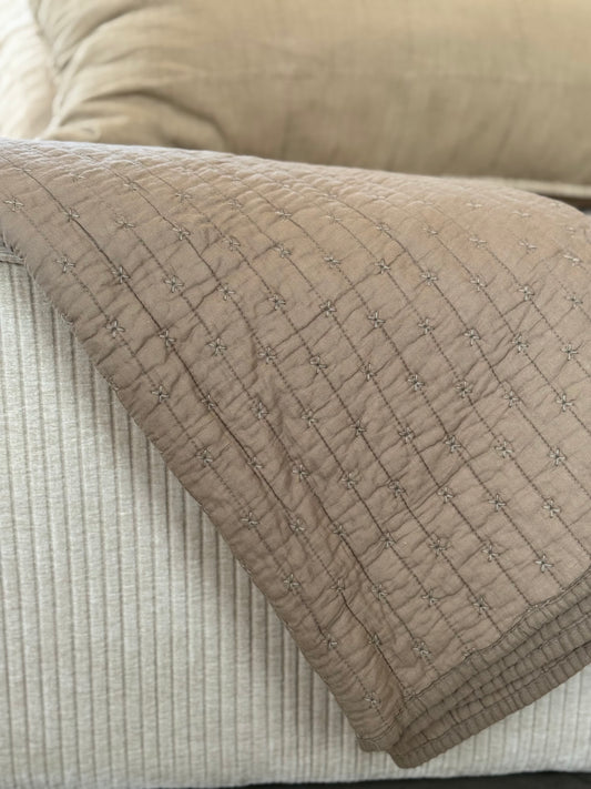Plaid 130x180 cm taupe, CROSS
