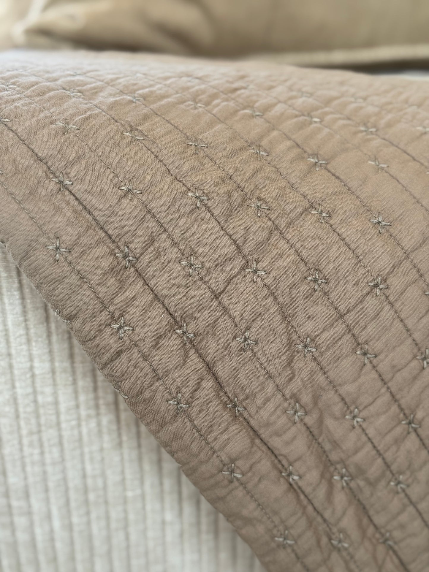 Plaid 130x180 cm taupe, CROSS