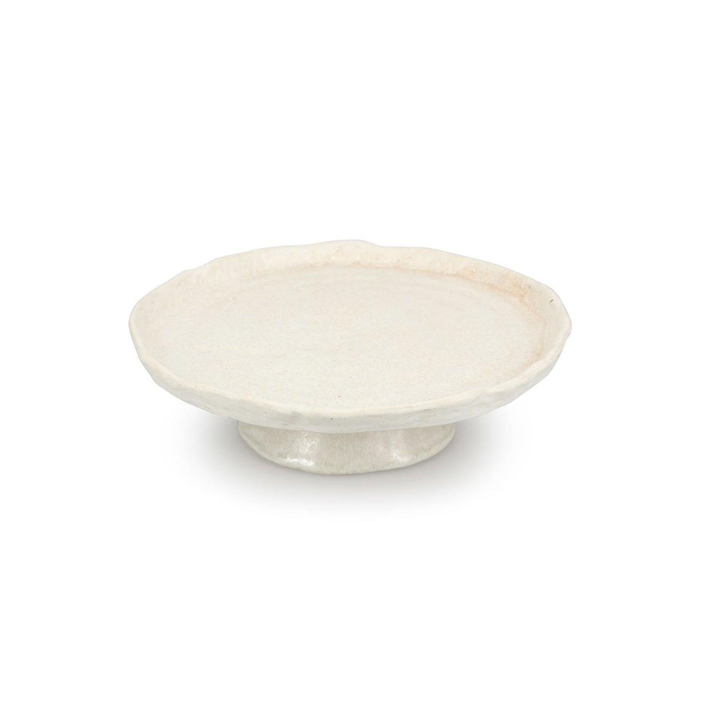 Plat à tarte sur pied beige, NOMAD