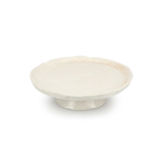 Plat à tarte sur pied beige, NOMAD
