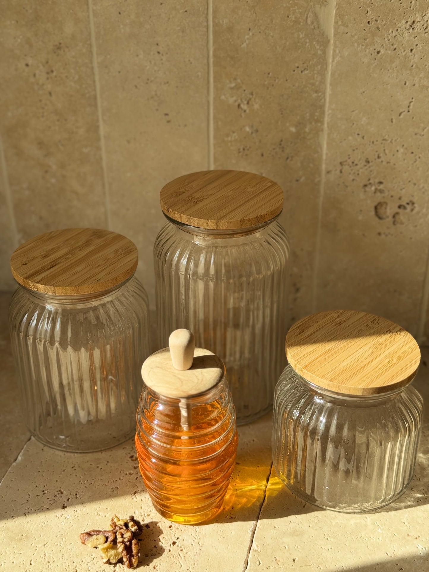 Pot rangement, VERRE STRIÉ