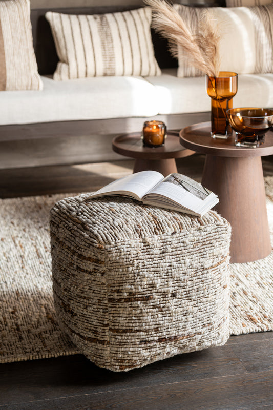 Pouf en laine