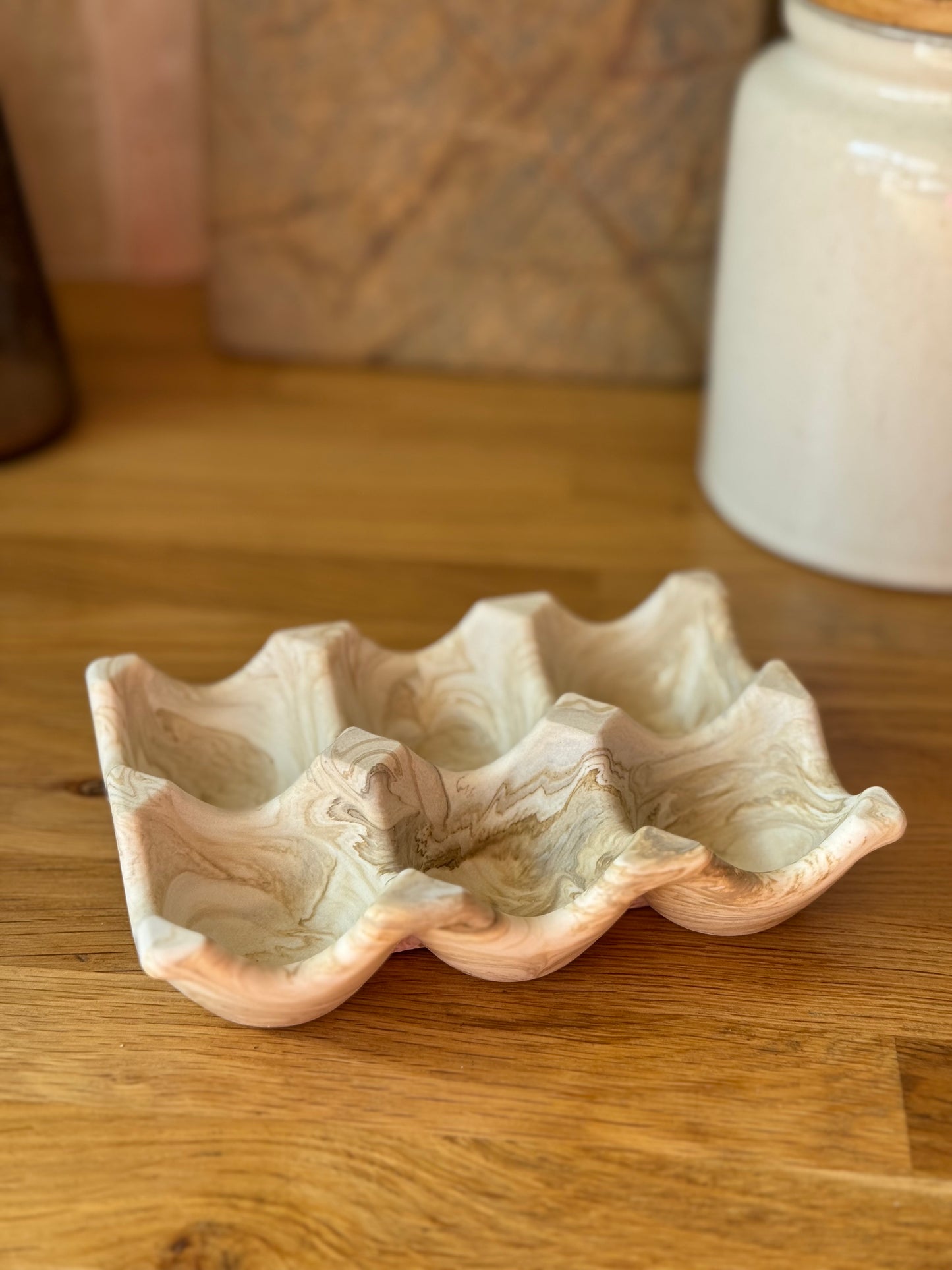 Range-oeufs marbré beige