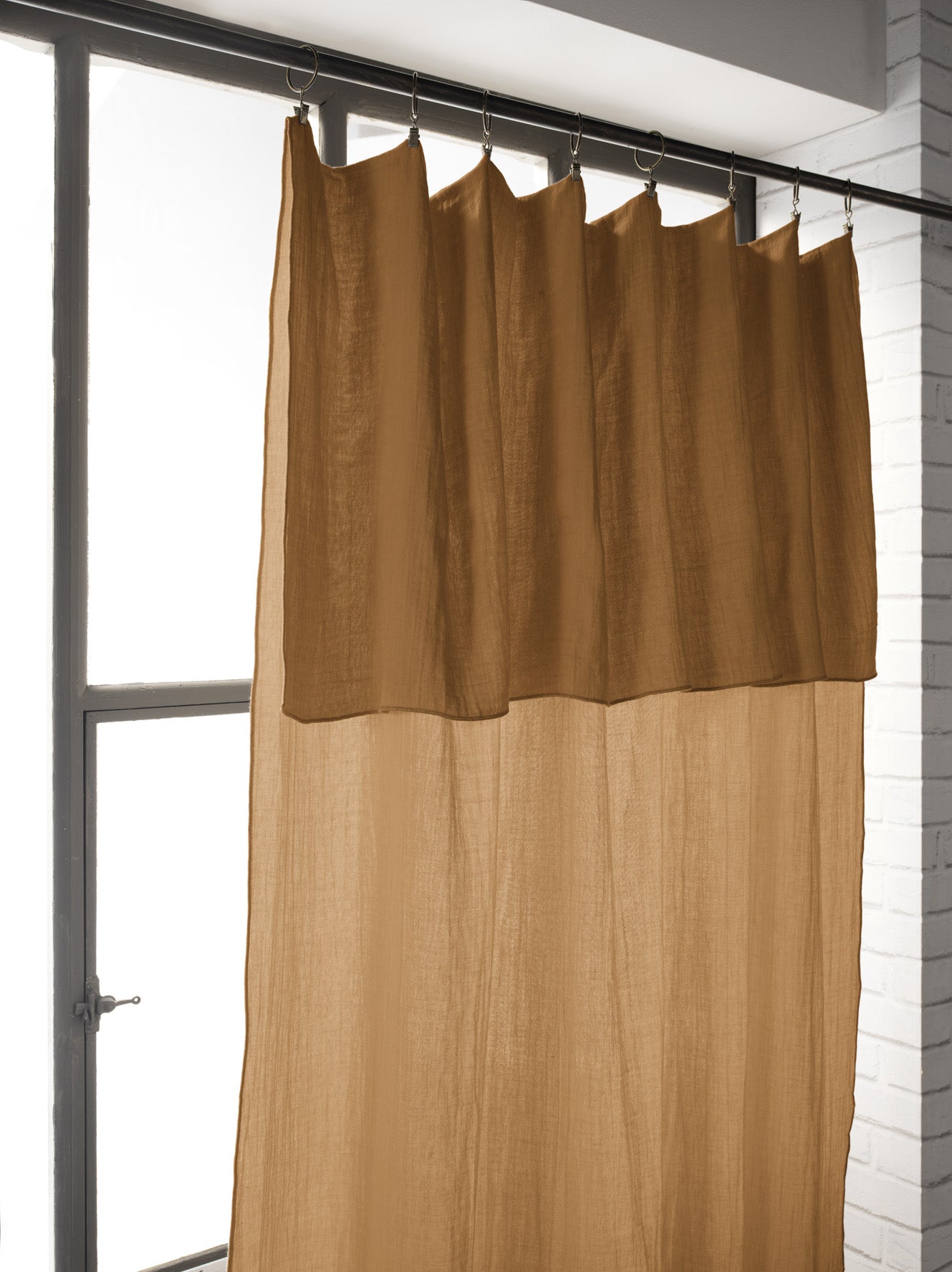 Rideau gaze de coton camel